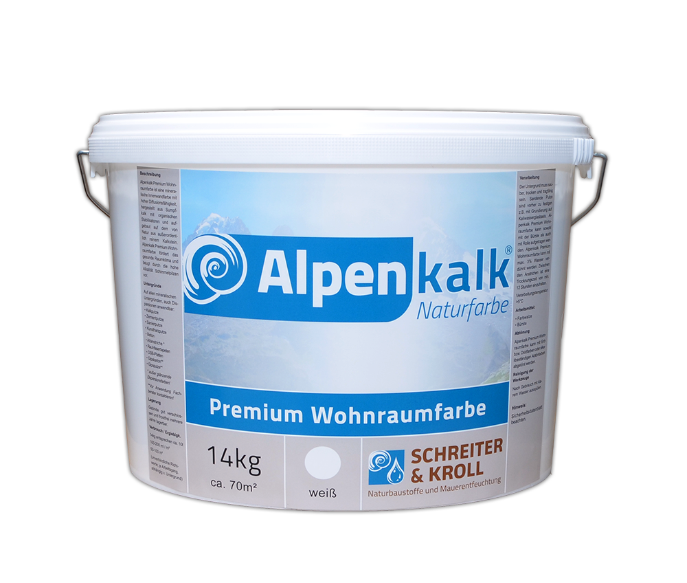 Alpenkalk Premium Wohnraumfarbe ökologische Kalkfarbe