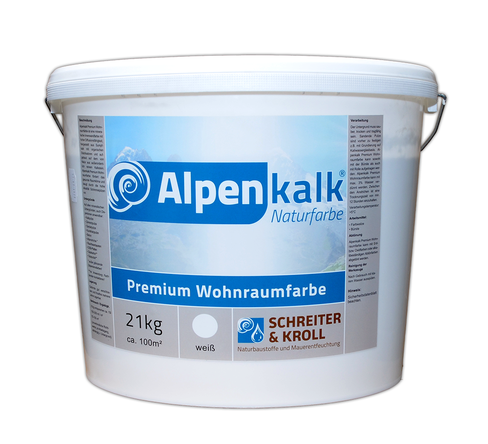 Alpenkalk Premium Wohnraumfarbe ökologische Kalkfarbe