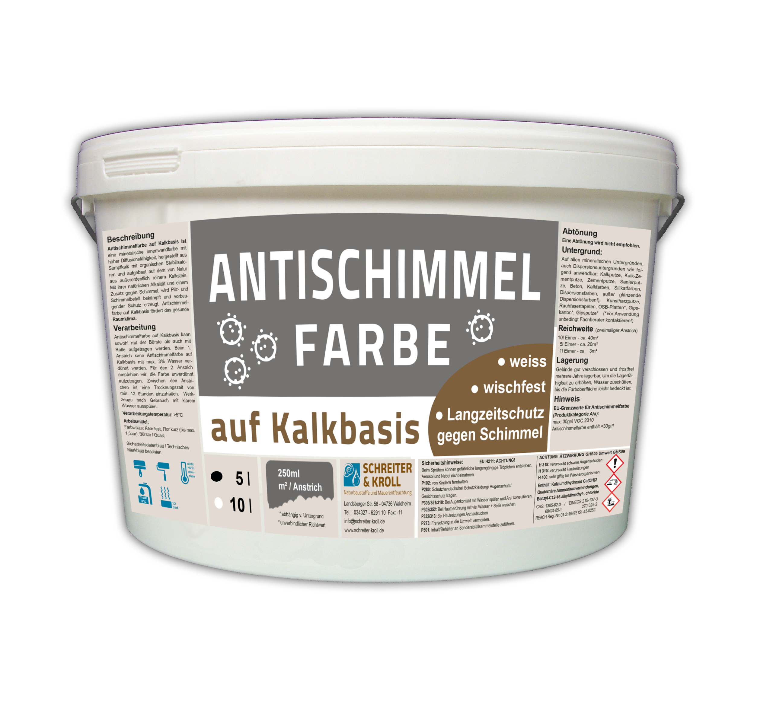Antischimmelfarbe auf Kalkbasis | 5l