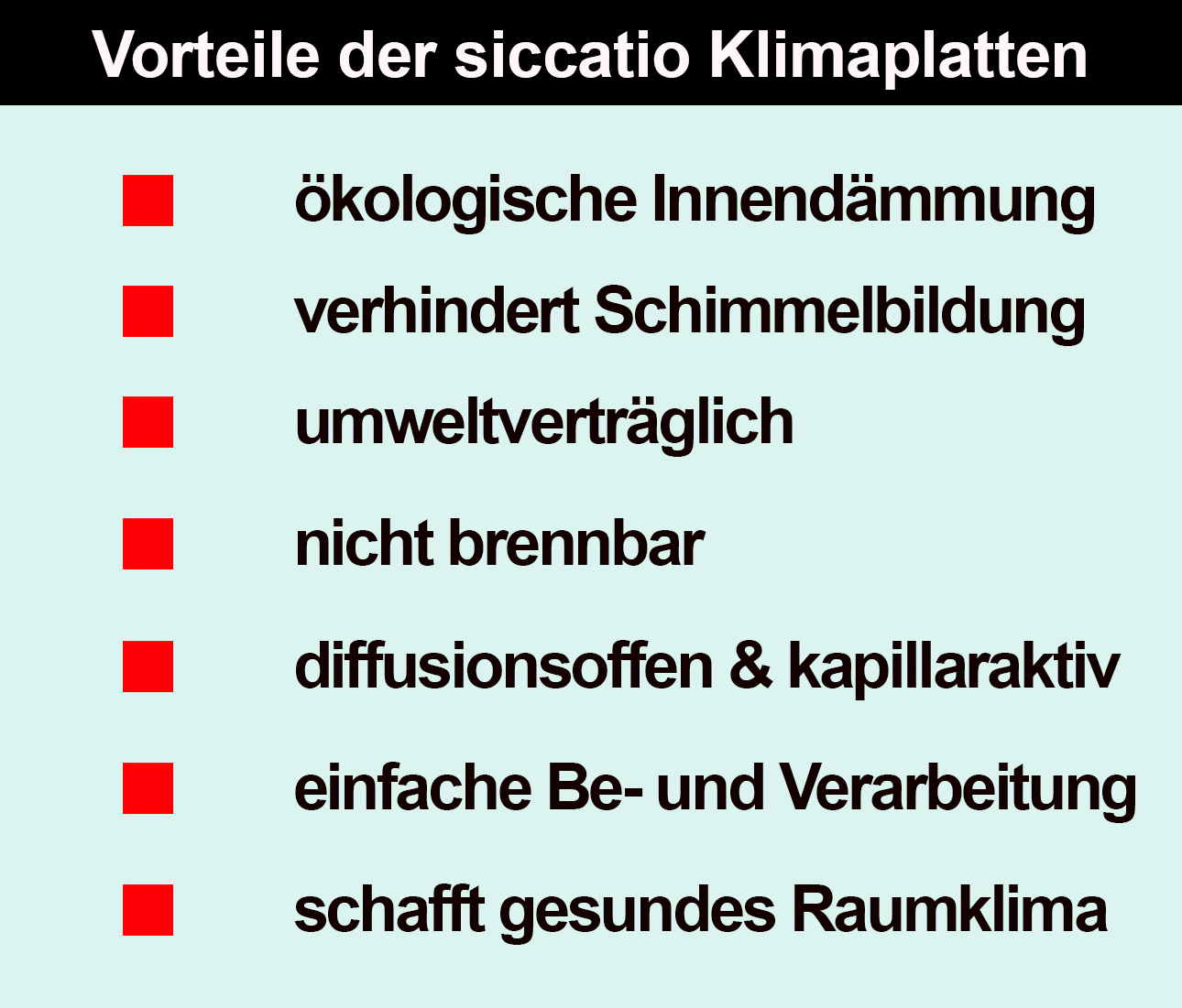 siccatio KP Vorteile