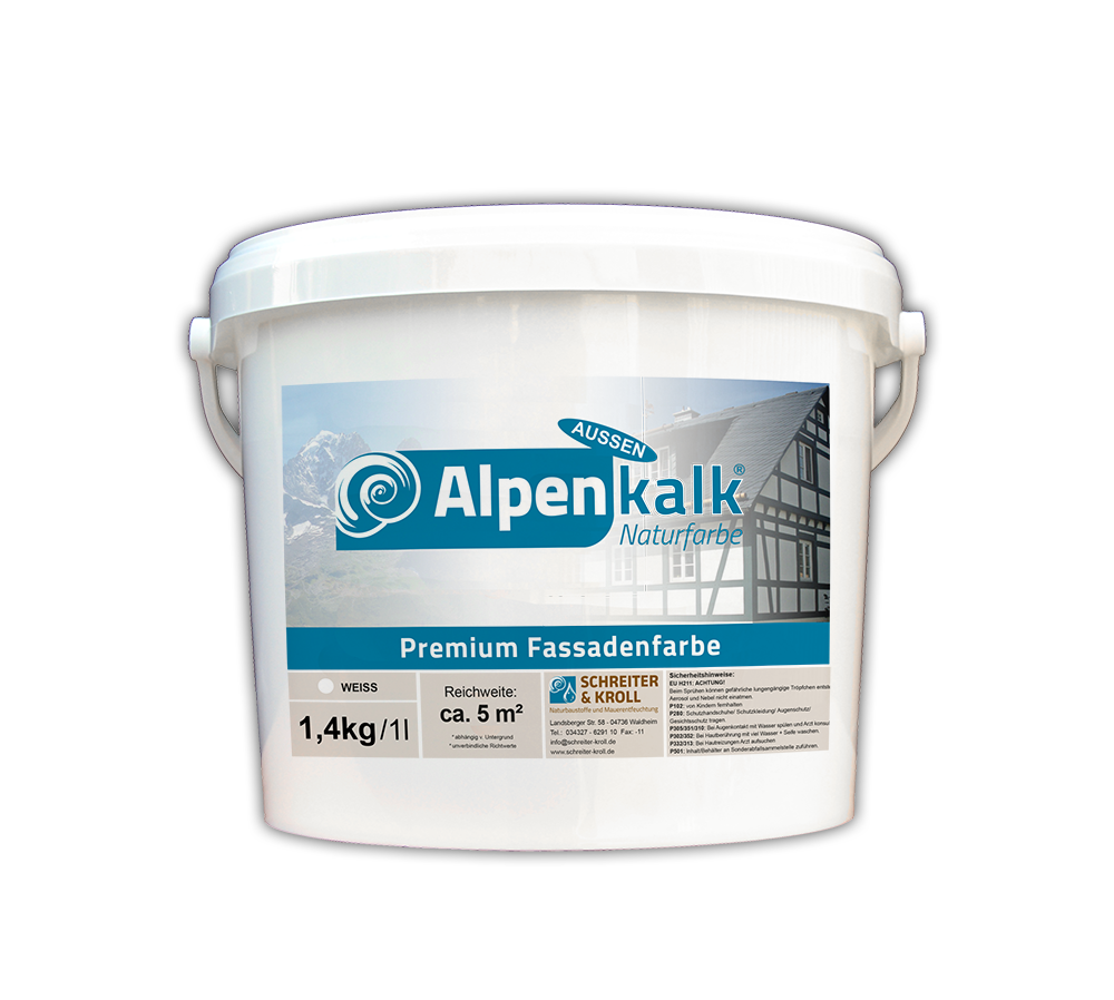 Alpenkalk Premium Fassadenfarbe ökologische Kalkfarbe für Fassaden